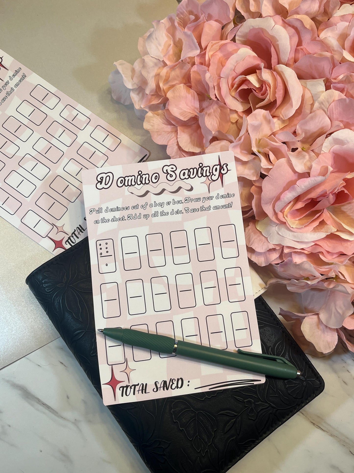 Domino Savings Challenge Tracker Inserts | Cash Envelope Insert, Cash Binder, Cash Insert, Budget Inserts