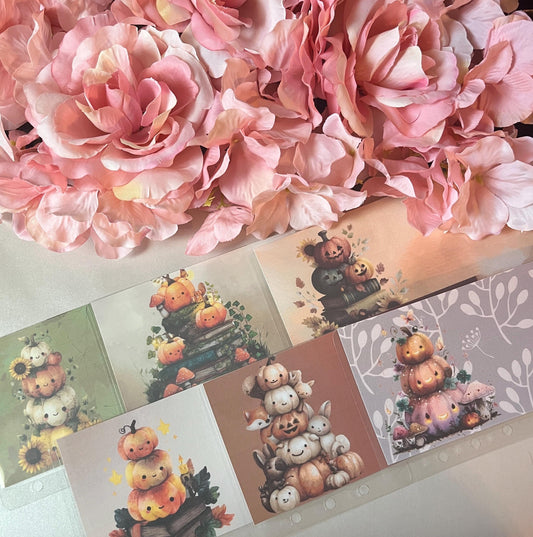 6 Fall Pumpkin Stack Custom Cash Envelopes | A6 Laminated Cash Envelope, Budgeting, Cash Stuffing, Envelope Budget