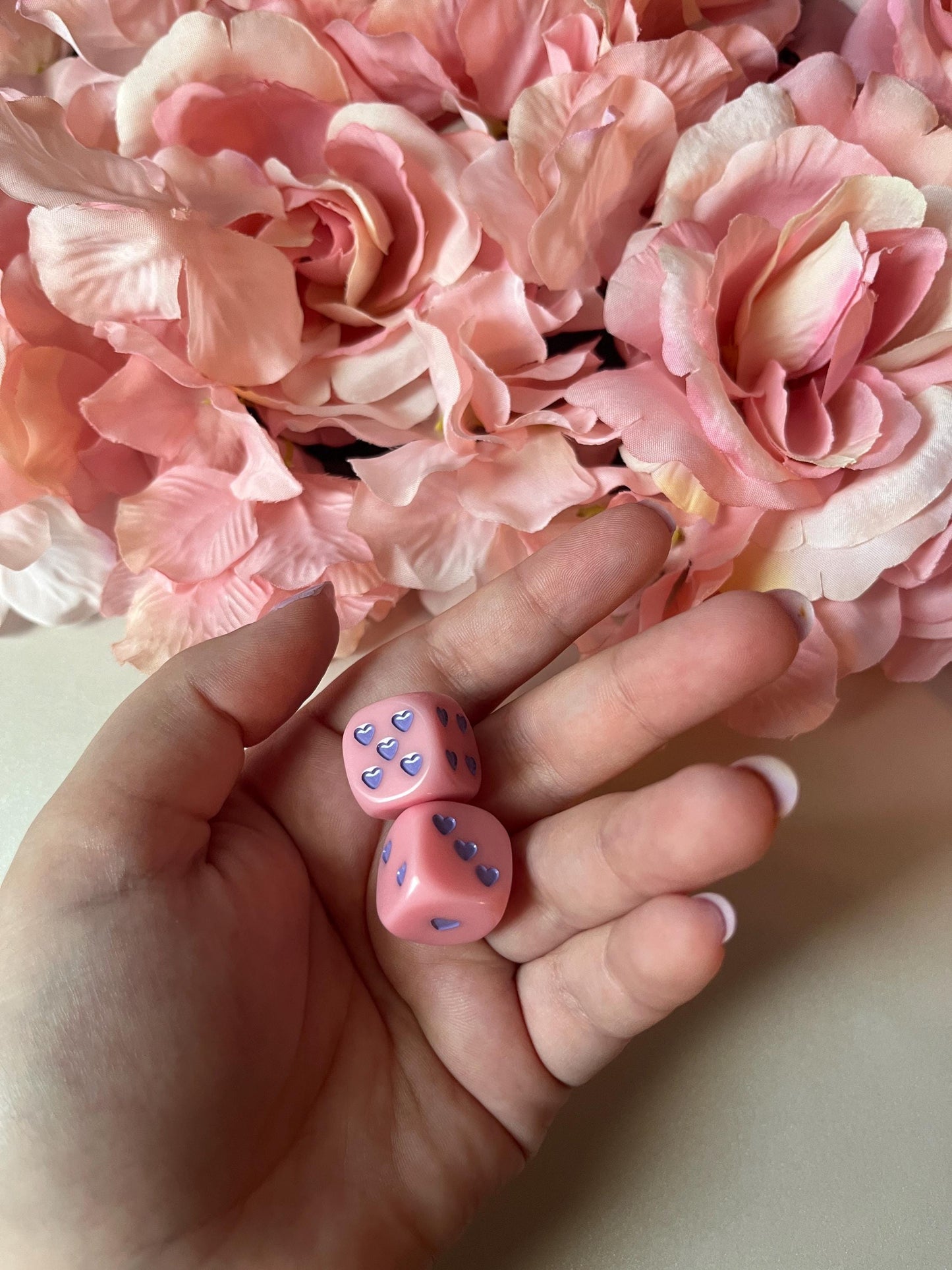 Pastel Heart Dice | Custom Blush Budget Co Heart Dice, Board game dice