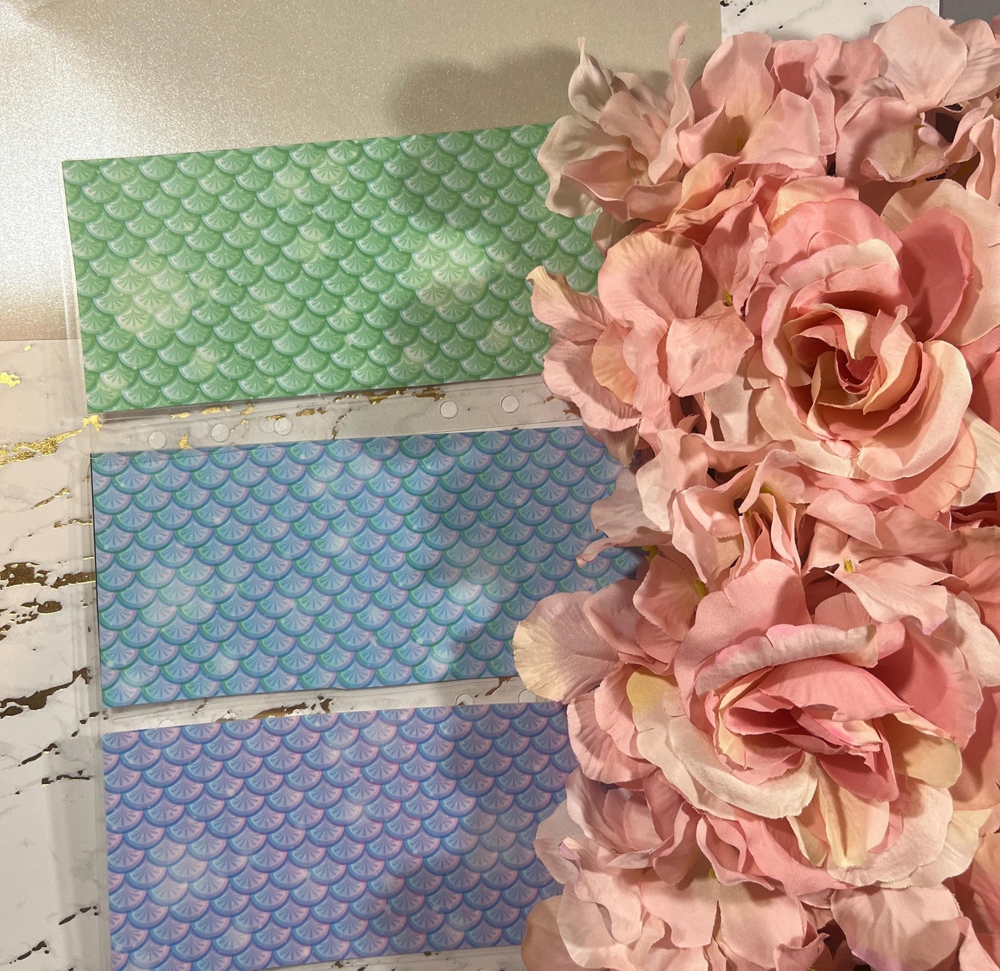 6 Rainbow Mermaid Cash Envelopes | A6 Laminated Cash Envelope, Budgeting, Cash Stuffing, Envelope Budget