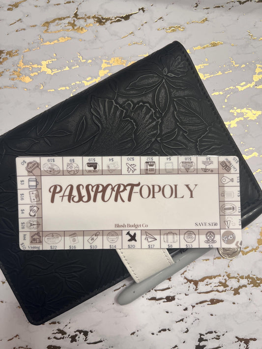 Passport-OPOLY  Savings Challenge Tracker Inserts | Cash Envelope Insert, Cash Binder, Cash Insert, Budget Inserts, Savings game, monopoly
