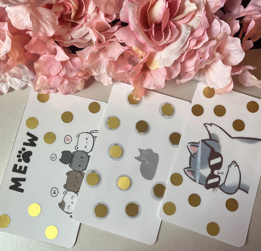 Gray Cat Scratch Off Savings Challenge Inserts | Cash Envelope Insert, Cash Binder, Cash Insert, Budget Inserts, cute,