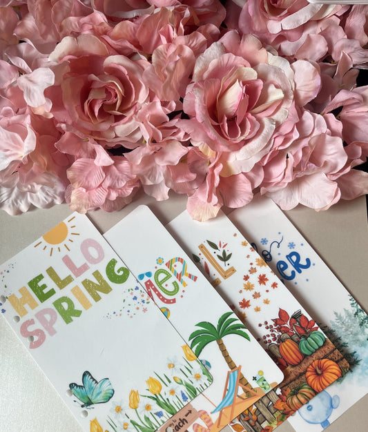 Seasonal A6 Dashboards |Cash Stuffing, Cash Placeholder, A6 Cash Budget, Cash Envelope System, Budget Binder