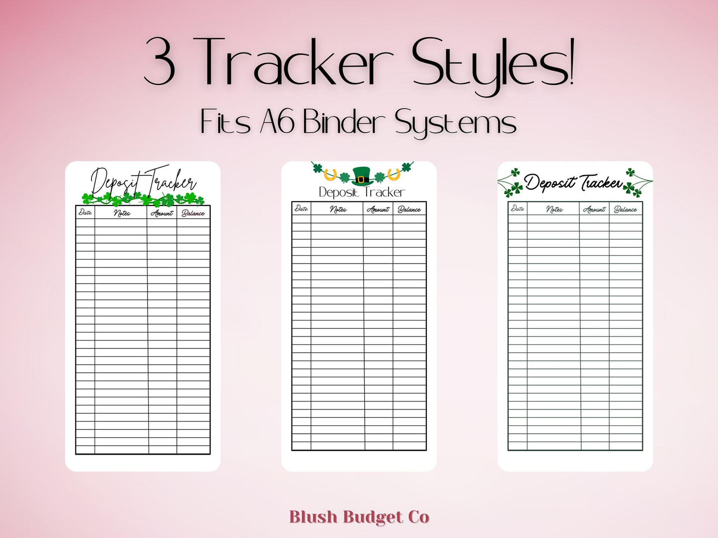 3 Saint Patrick's Expense Tracker Inserts | Cash Envelope Insert, Cash Binder, Cash Insert, Budget Inserts