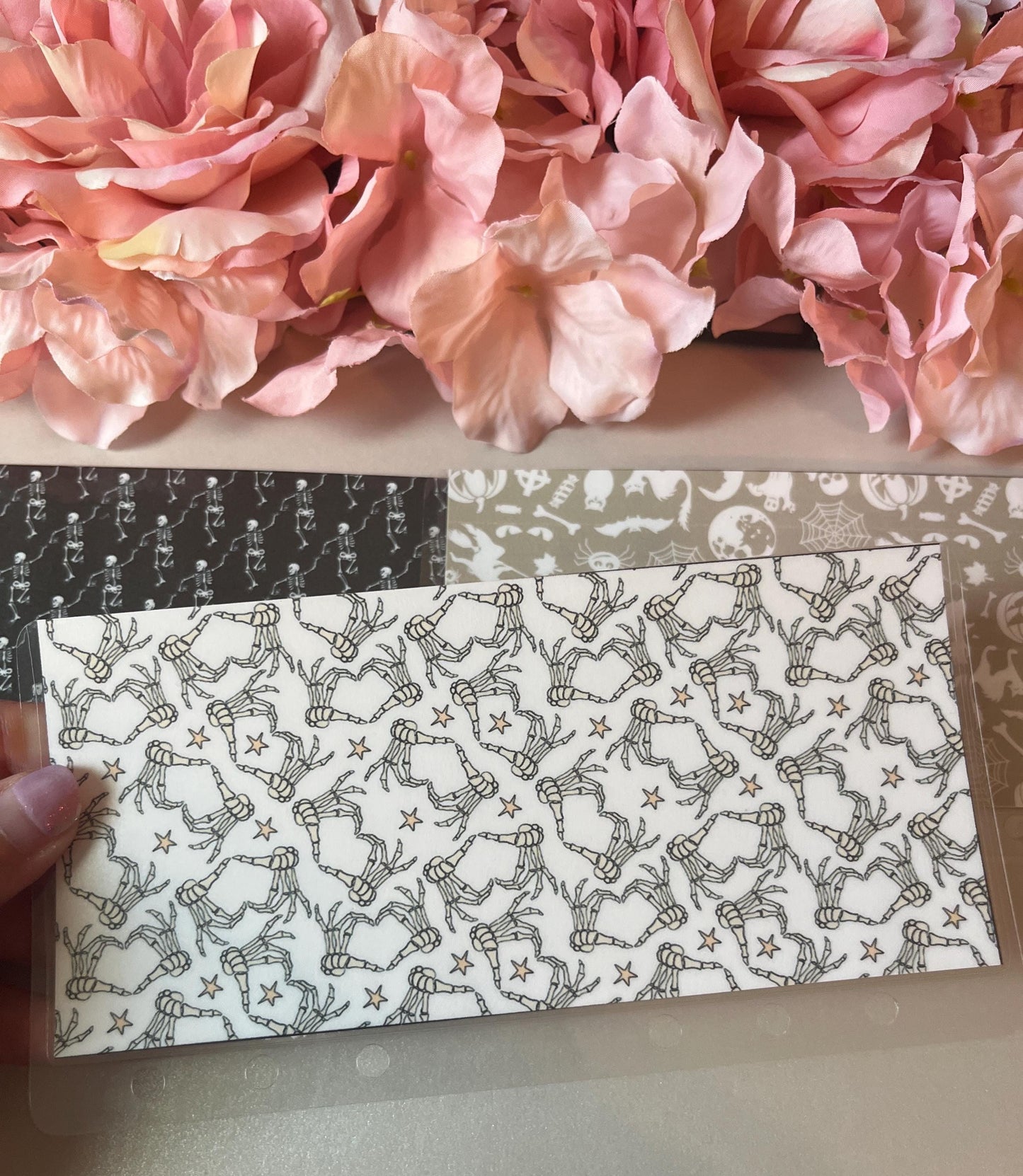 6 Spooky Skeleton Custom Cash Envelopes | A6 Laminated Cash Envelope, Budgeting, Cash Stuffing, Envelope Budget