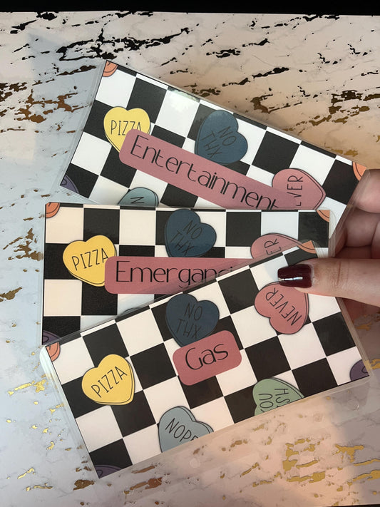 6 Anti-Valentines Candy Heart Cash Envelopes | A6 Laminated Cash Envelope, Budgeting, Cash Stuffing, Envelope Budget