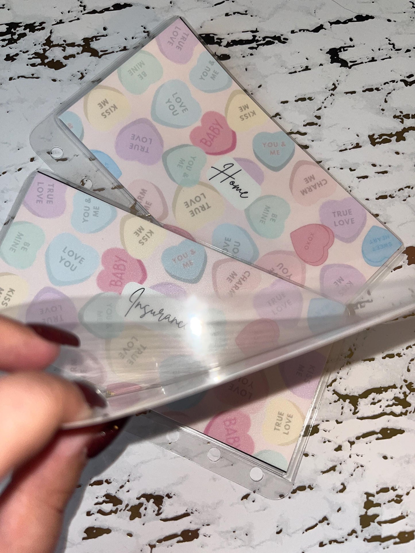 6 Valentines Candy Heart Cash Envelopes | A6 Laminated Cash Envelope, Budgeting, Cash Stuffing, Envelope Budget
