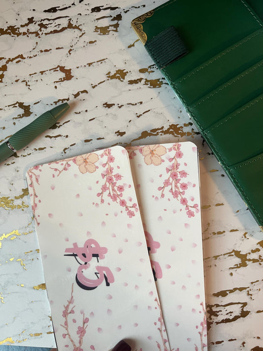 Set of 3 Cherry Blossom Placeholders | Prop Money, Cash Stuffing, Cash Placeholder, A6 Cash Budget, Cash Envelope System, Sakura
