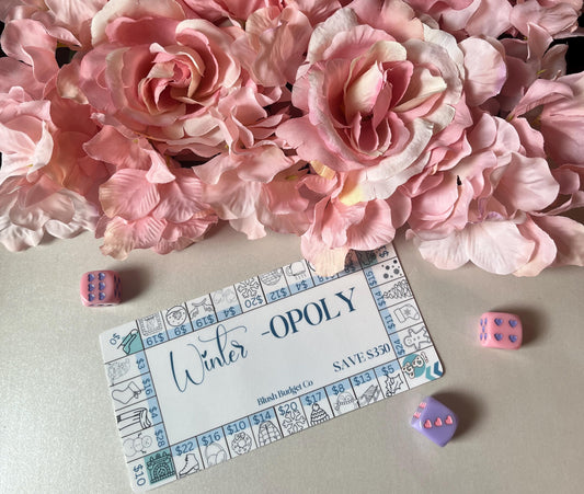 Winter-OPOLY Savings Challenge Tracker Inserts | Cash Envelope Insert, Cash Binder, Cash Insert, Budget Inserts, Savings game