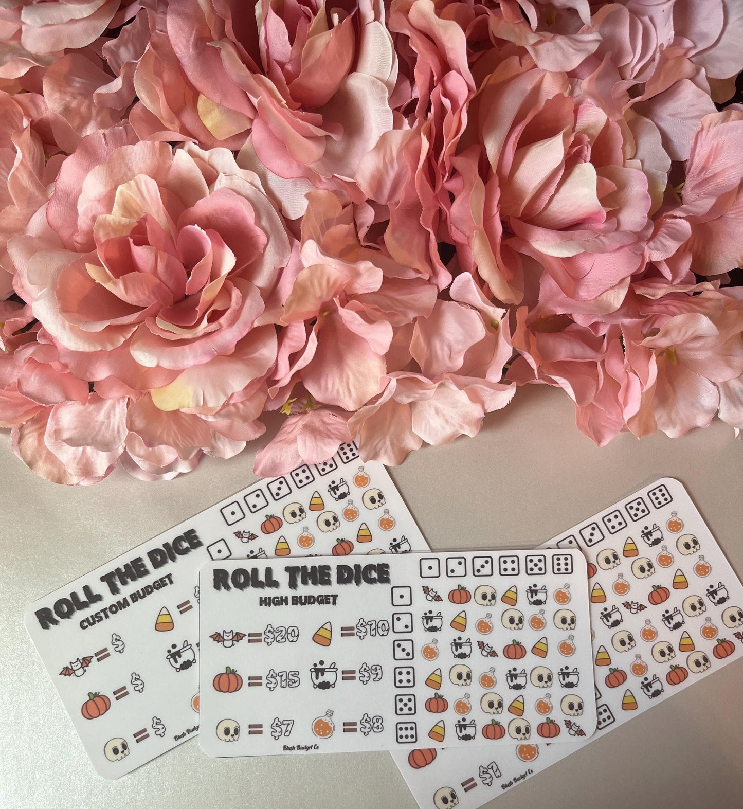 Halloween Roll the Dice Savings Challenge Tracker Inserts | Cash Envelope Insert, Cash Binder, Savings game, Spooky Savings, Ghost, Bats