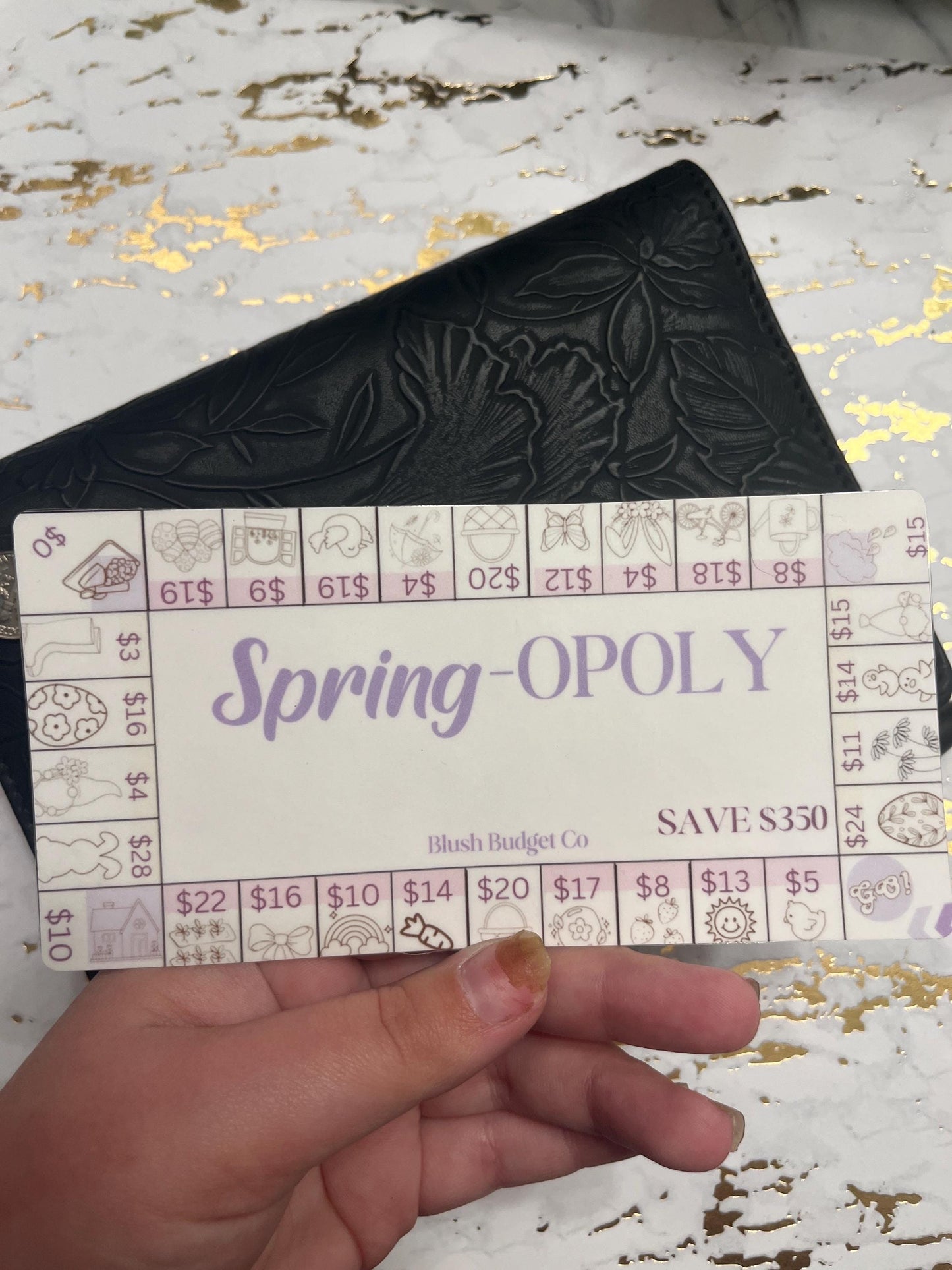 Spring-OPOLY Savings Challenge Tracker Inserts | Cash Envelope Insert, Cash Binder, Cash Insert, Budget Inserts, Savings game