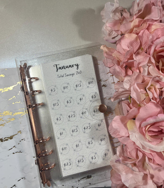 Monthly Binder Savings Challenge  | Cash Envelope Insert, Cash Binder, Cash Insert, Budget Inserts, Year long