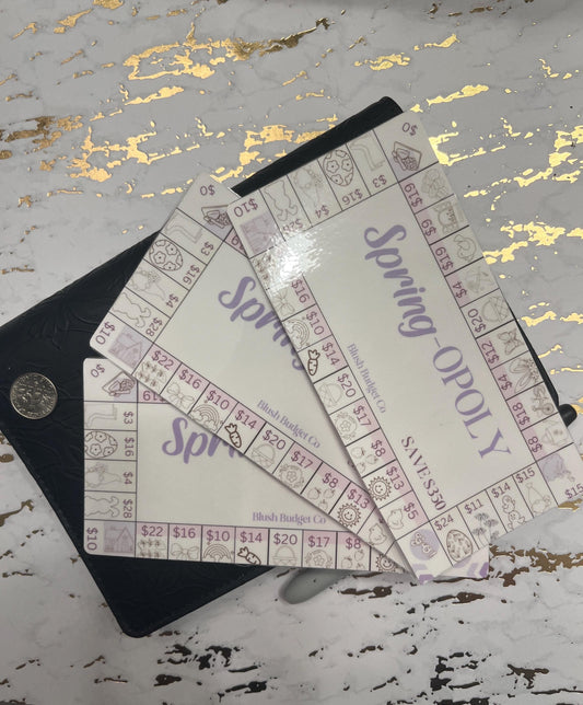 Spring-OPOLY Savings Challenge Tracker Inserts | Cash Envelope Insert, Cash Binder, Cash Insert, Budget Inserts, Savings game