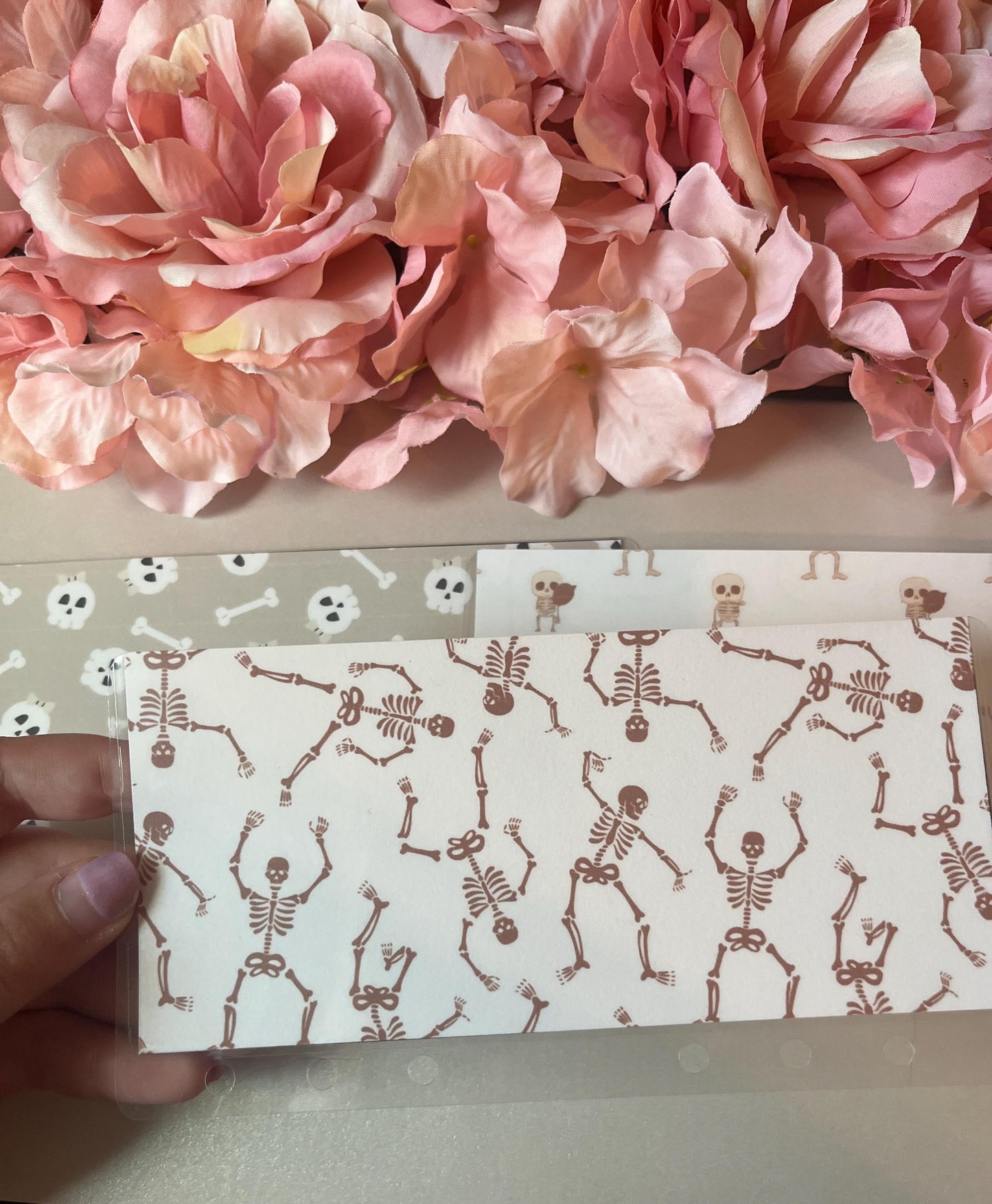 6 Spooky Skeleton Custom Cash Envelopes | A6 Laminated Cash Envelope, Budgeting, Cash Stuffing, Envelope Budget