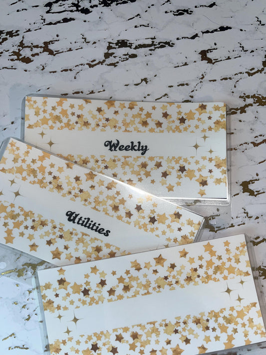 6 Wishing Star Custom Cash Envelopes | A6 Laminated Cash Envelope, Budgeting, Cash Stuffing, Envelope Budget