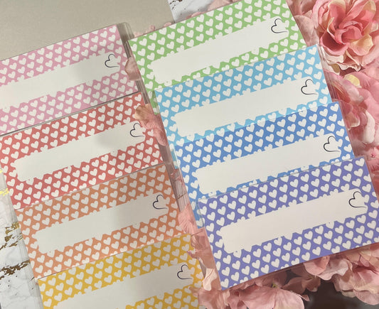 8 Rainbow Heart Cash Envelopes | A6 Laminated Cash Envelope, Budgeting, Cash Stuffing, Envelope Budget