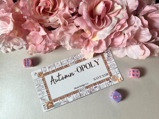 Autumn-OPOLY Savings Challenge Tracker Inserts | Cash Envelope Insert, Cash Binder, Cash Insert, Budget Inserts, Savings game