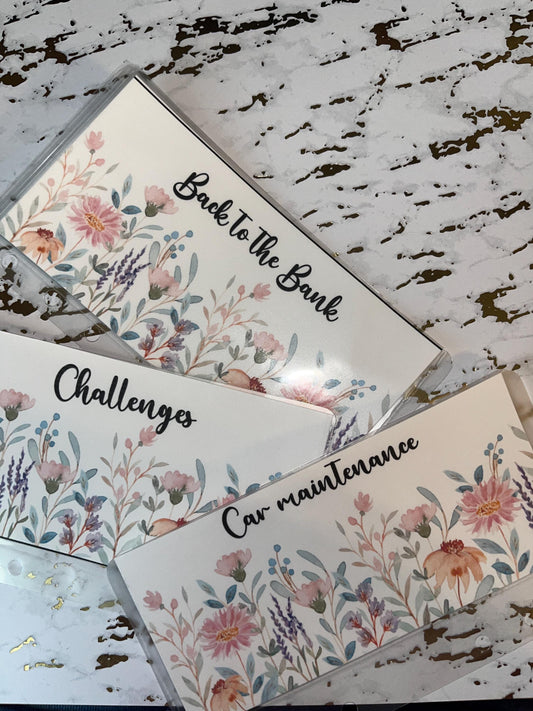 6 Watercolor Flower Custom Cash Envelopes | A6 Laminated Cash Envelope, Budgeting, Cash Stuffing, Envelope Budget