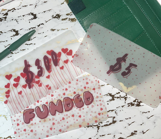 Set of 3 Heart Valentines Placeholders | Prop Money, Cash Stuffing, Cash Placeholder, A6 Cash Budget, Cash Envelope System