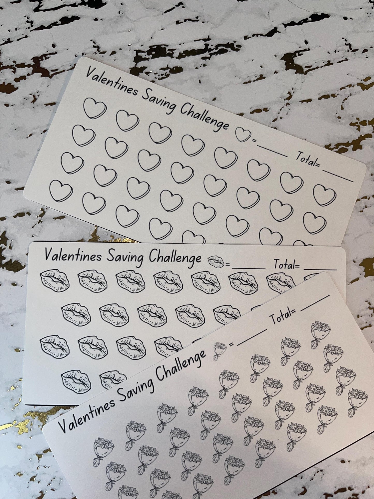 3 Valentines Savings Challenge Tracker Inserts | Cash Envelope Insert, Cash Binder, Cash Insert, Budget Inserts