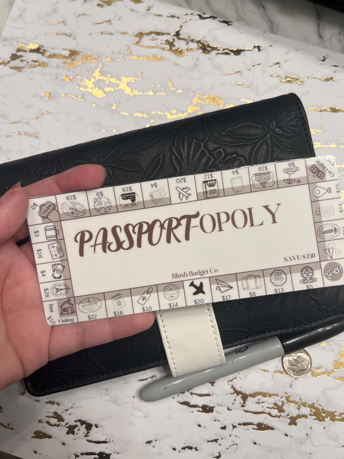Passport-OPOLY  Savings Challenge Tracker Inserts | Cash Envelope Insert, Cash Binder, Cash Insert, Budget Inserts, Savings game, monopoly