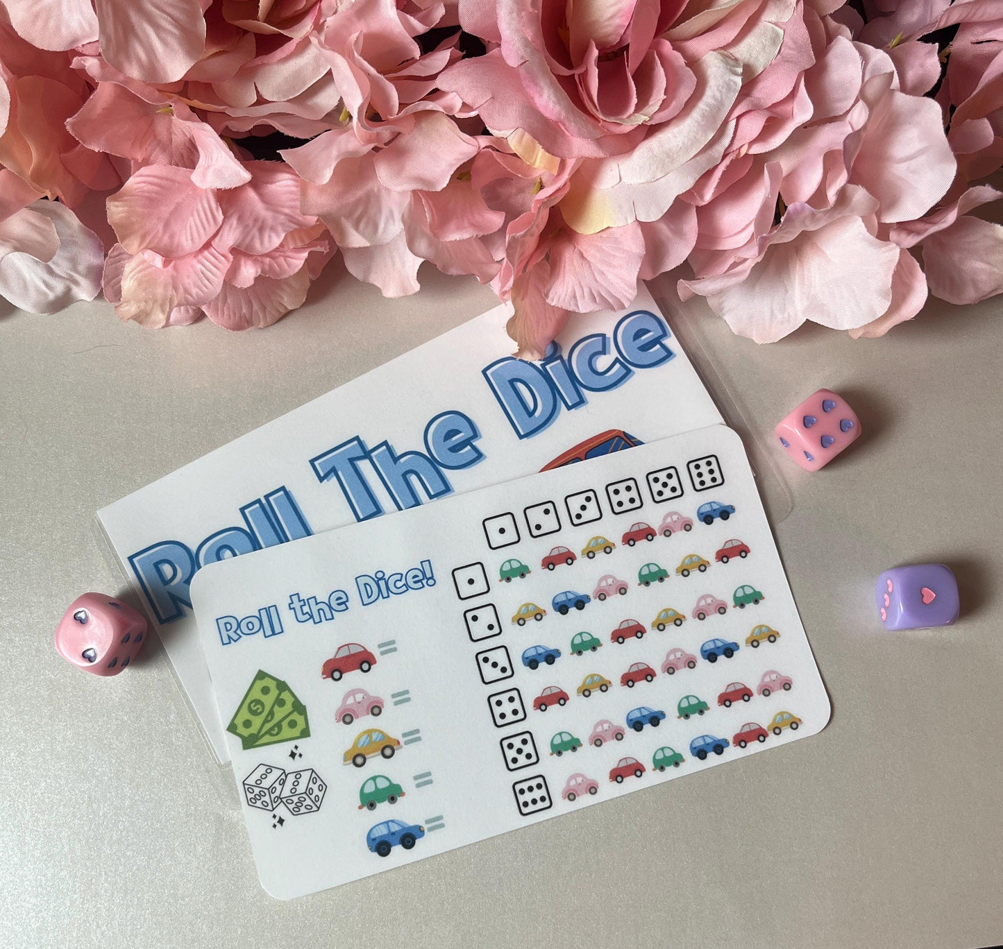 Roll for Car Savings Challenge Tracker Inserts | Cash Envelope Insert, Cash Binder, Cash Insert, Budget Inserts, Savings game, Car Savings