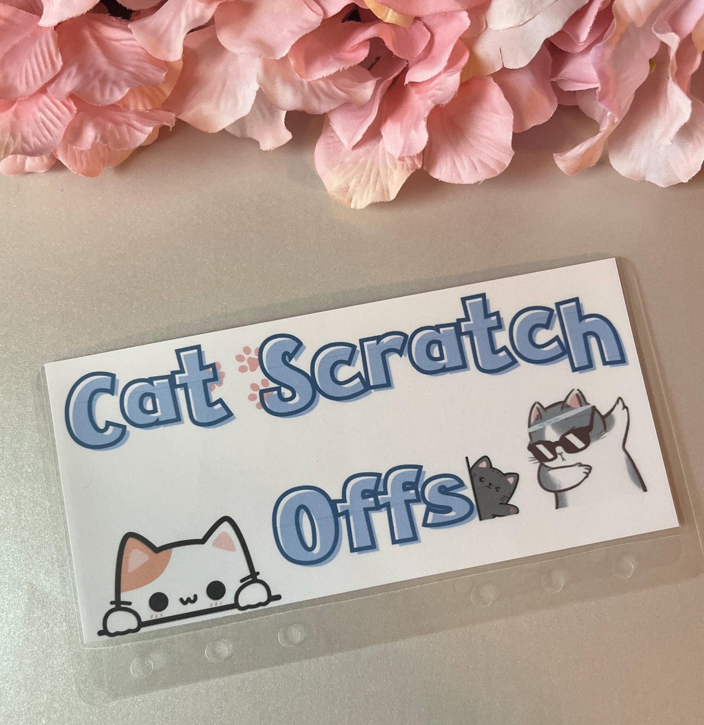 Gray Cat Scratch Off Savings Challenge Inserts | Cash Envelope Insert, Cash Binder, Cash Insert, Budget Inserts, cute,
