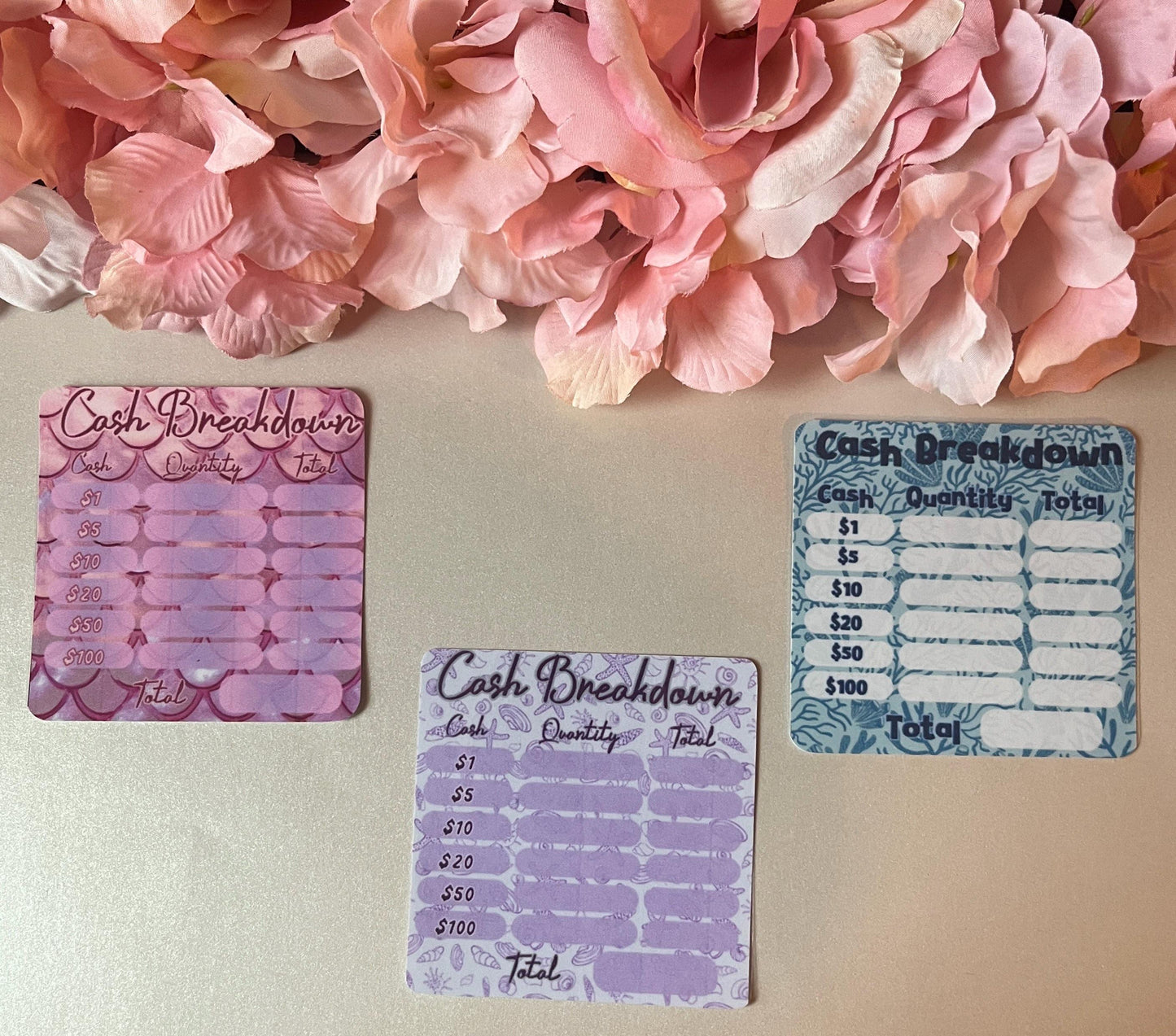 6 Mermaid Cash Teller Slips | Bank Withdrawal, A6 Cash Budget,  Reusable Aesthetic Budgeting Tools, Budget Binder, Cash breakdown