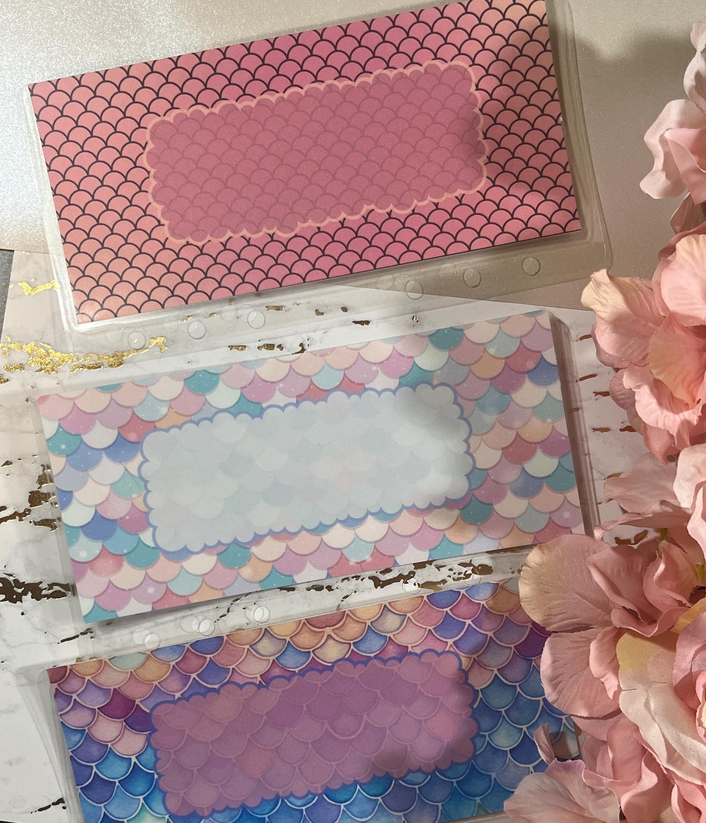 6 Mermaid Scale Cash Envelopes | A6 Laminated Cash Envelope, Budgeting, Cash Stuffing, Envelope Budget