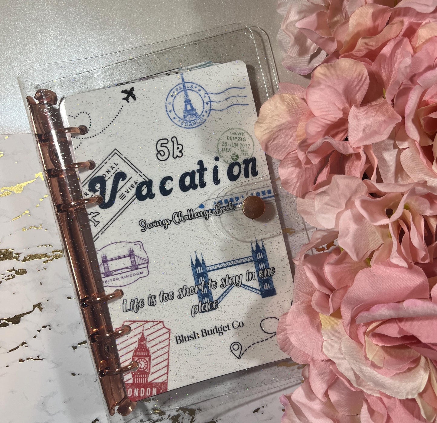 Travel Binder Savings Challenge  | Cash Envelope Insert, Cash Binder, Cash Insert, Budget Insert, 3k, 5k, 10k