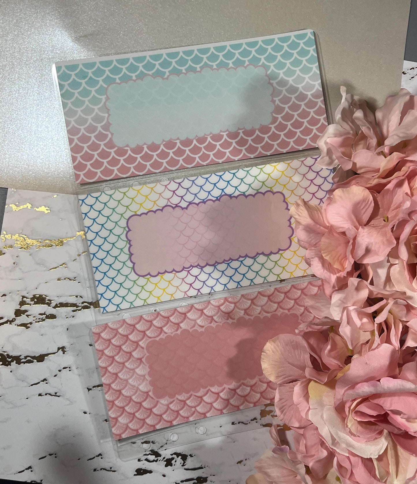 6 Mermaid Scale Cash Envelopes | A6 Laminated Cash Envelope, Budgeting, Cash Stuffing, Envelope Budget