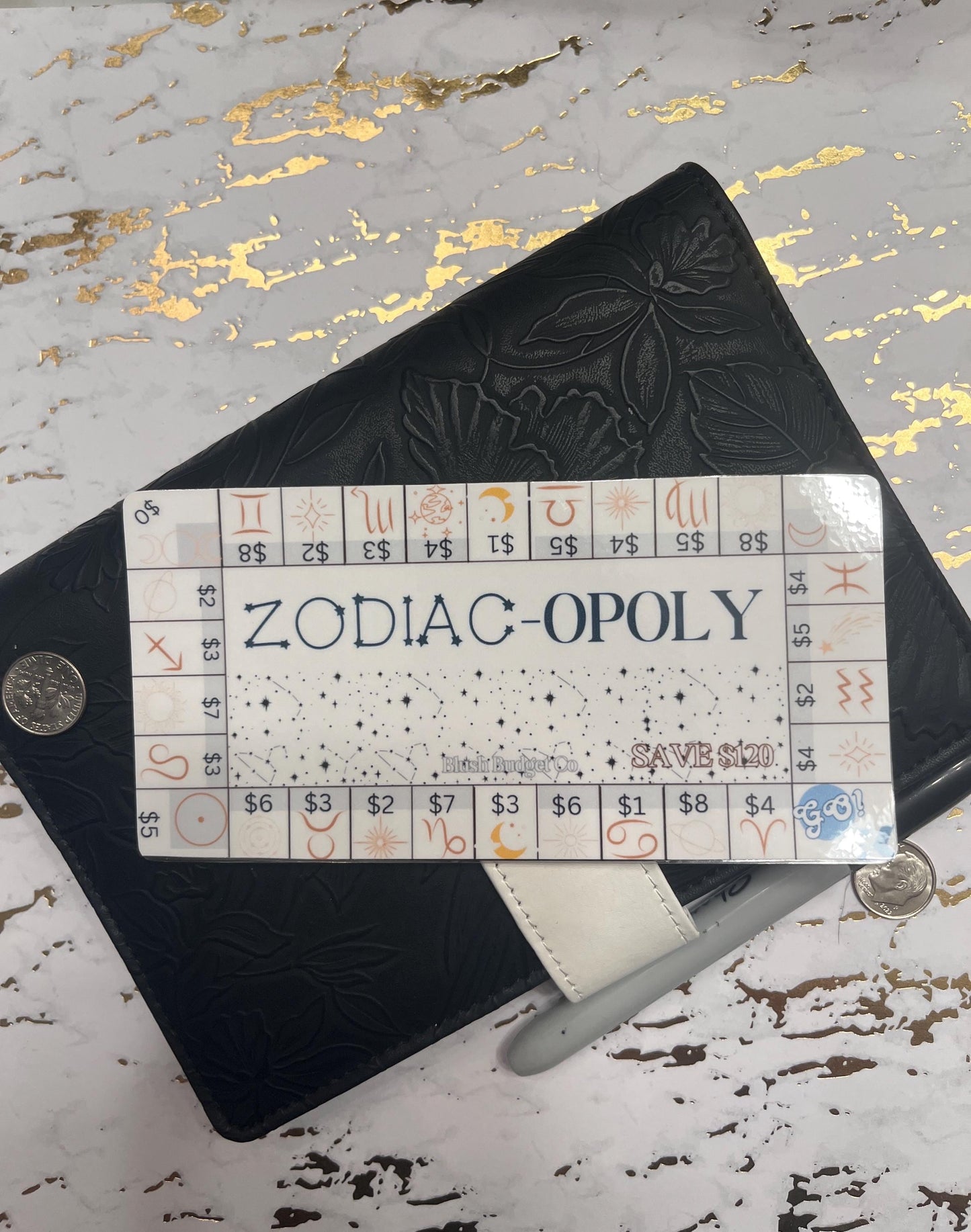 Zodiac-OPOLY Savings Challenge Tracker Inserts | Cash Envelope Insert, Cash Binder, Cash Insert, Budget Inserts, Savings Game, Monopoly