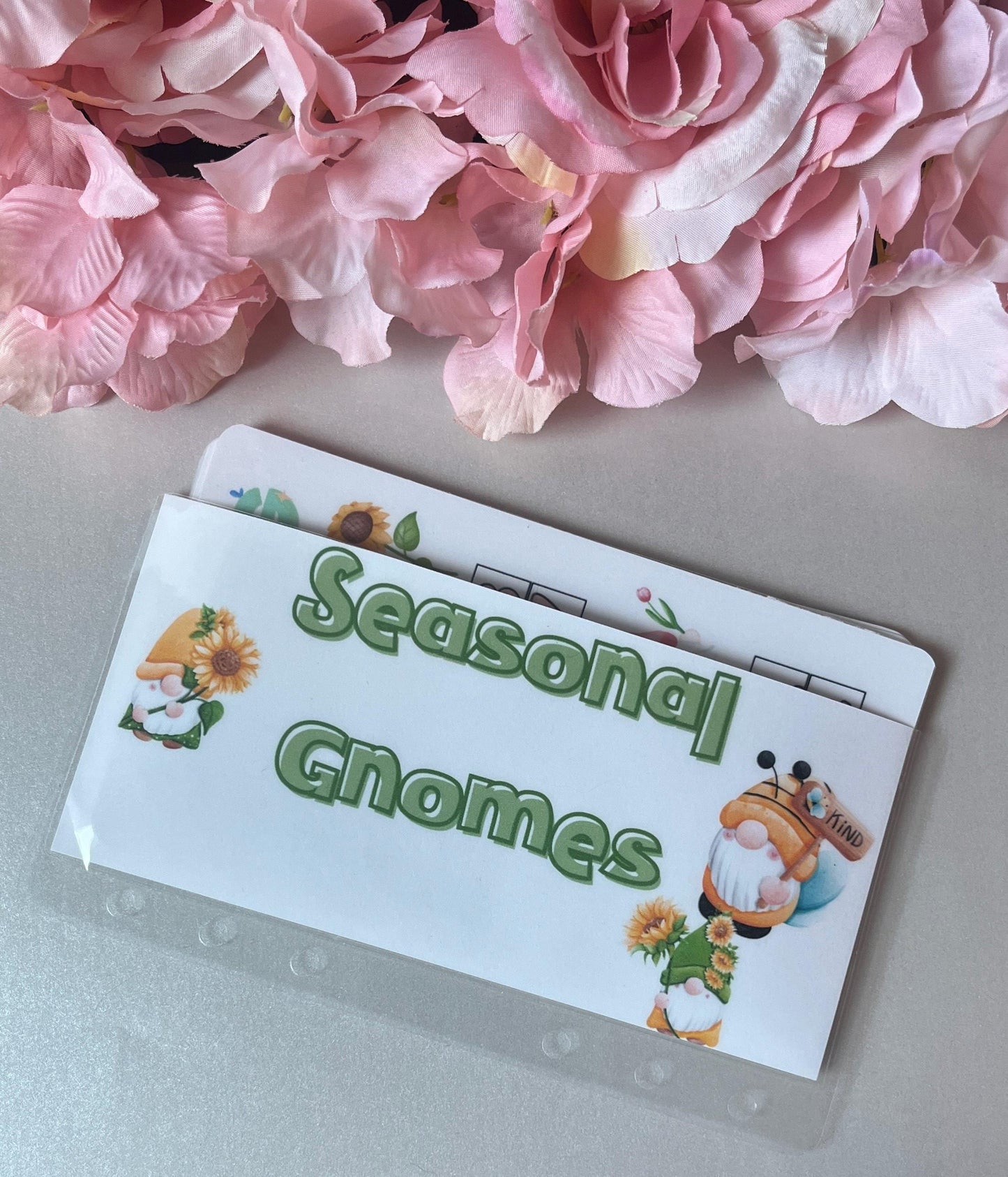 Four Seasons Gnome Garden Savings Challenge Tracker Inserts | Cash Envelope Insert, Cash Binder, Cash Insert, Budget Inserts, Savings game