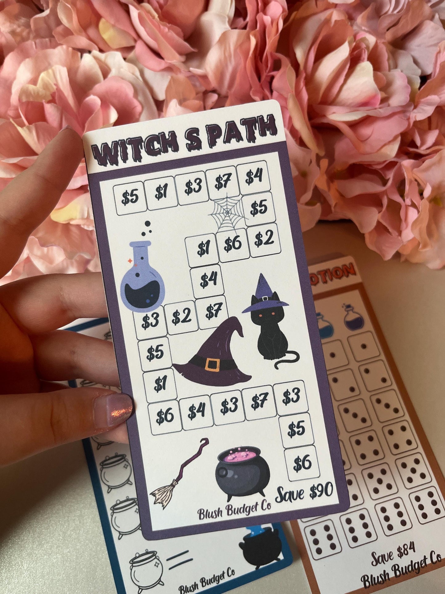 Watch's Brew Potion Savings Challenge | Cash Envelope Insert, Cash Binder, Cash Insert, Budget Inserts, Halloween, Cat, Savings game