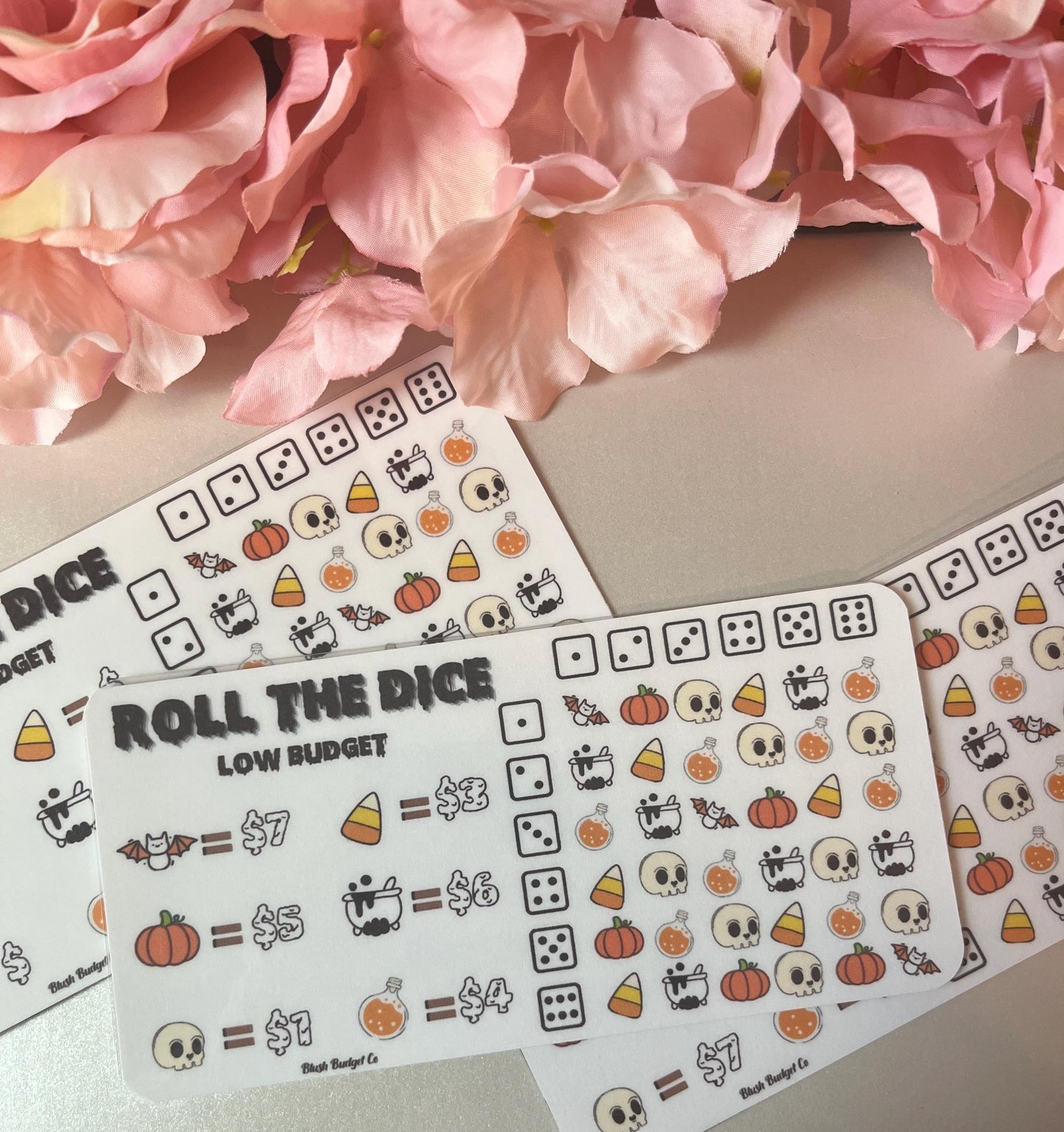 Halloween Roll the Dice Savings Challenge Tracker Inserts | Cash Envelope Insert, Cash Binder, Savings game, Spooky Savings, Ghost, Bats