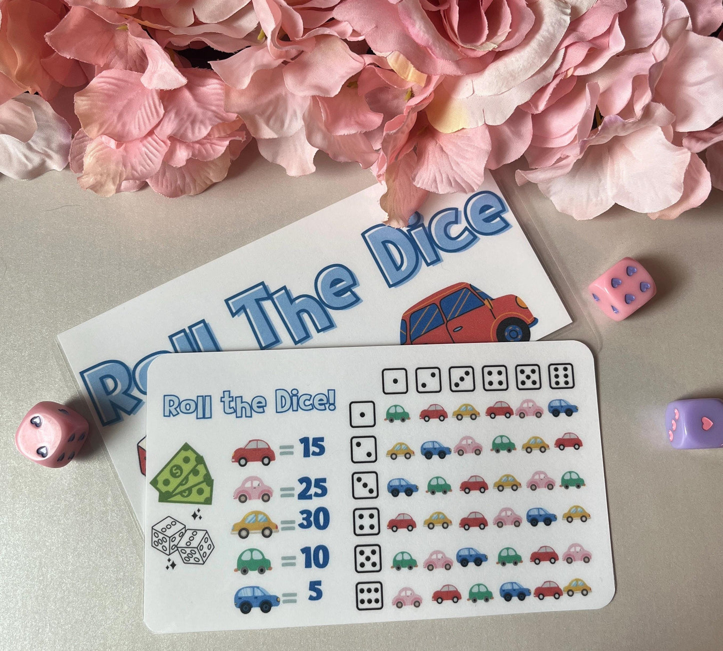 Roll for Car Savings Challenge Tracker Inserts | Cash Envelope Insert, Cash Binder, Cash Insert, Budget Inserts, Savings game, Car Savings