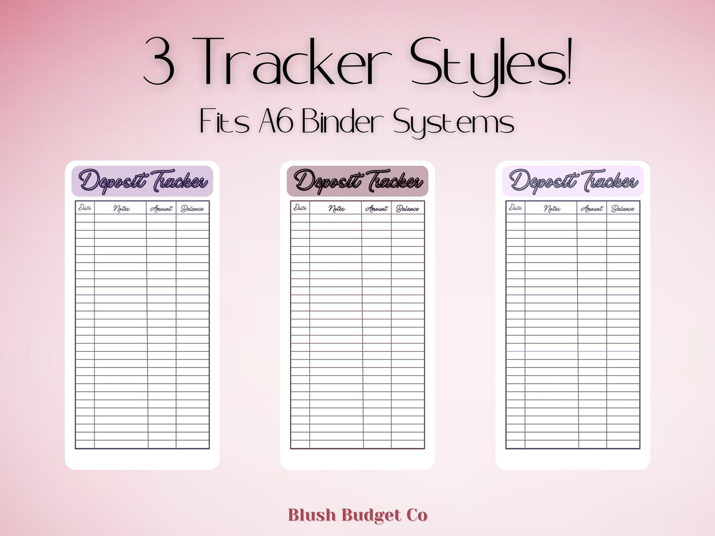 3 Purple Expense Tracker Inserts | Cash Envelope Insert, Cash Binder, Cash Insert, Budget Inserts