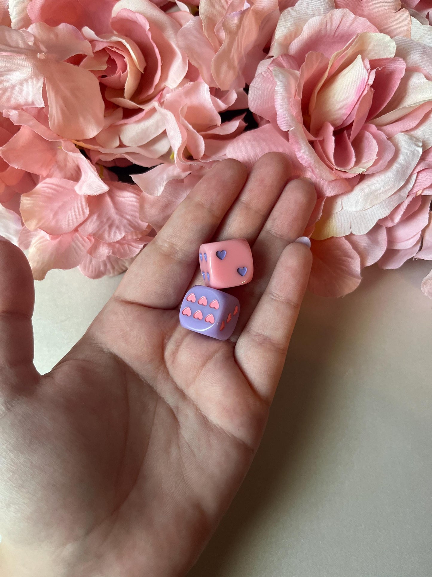 Pastel Heart Dice | Custom Blush Budget Co Heart Dice, Board game dice