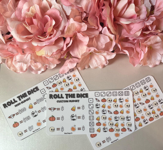 Halloween Roll the Dice Savings Challenge Tracker Inserts | Cash Envelope Insert, Cash Binder, Savings game, Spooky Savings, Ghost, Bats