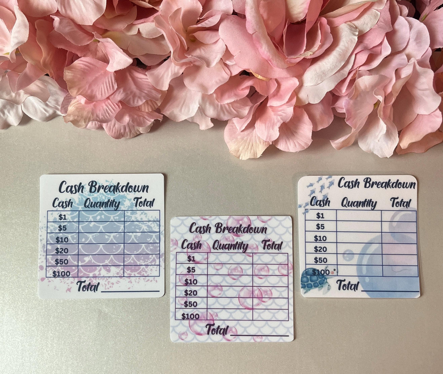 6 Mermaid Cash Teller Slips | Bank Withdrawal, A6 Cash Budget,  Reusable Aesthetic Budgeting Tools, Budget Binder, Cash breakdown