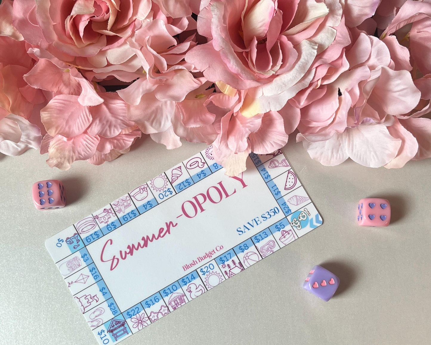 Summer-OPOLY Savings Challenge Tracker Inserts | Cash Envelope Insert, Cash Binder, Cash Insert, Budget Inserts, Savings game