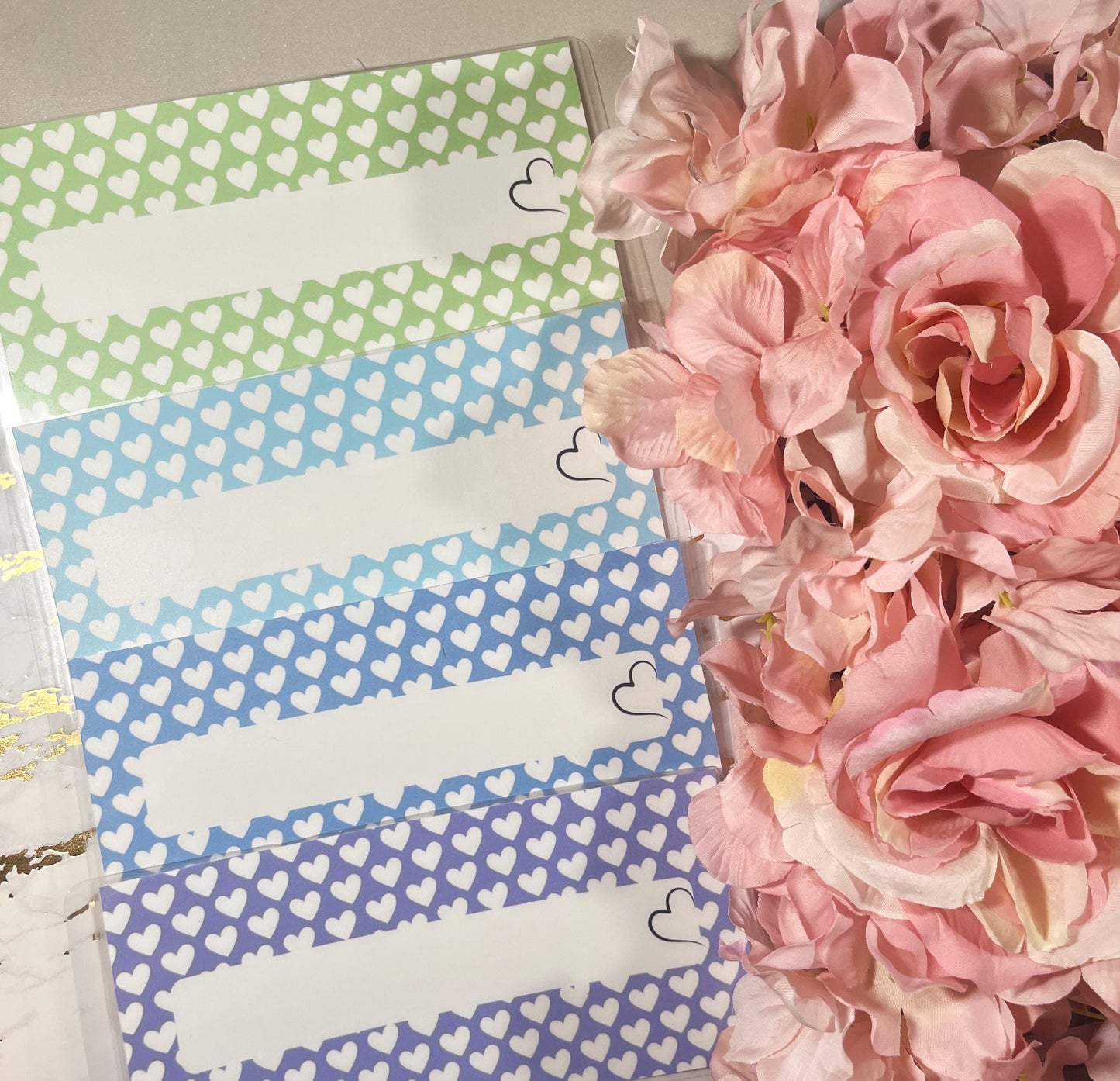8 Rainbow Heart Cash Envelopes | A6 Laminated Cash Envelope, Budgeting, Cash Stuffing, Envelope Budget